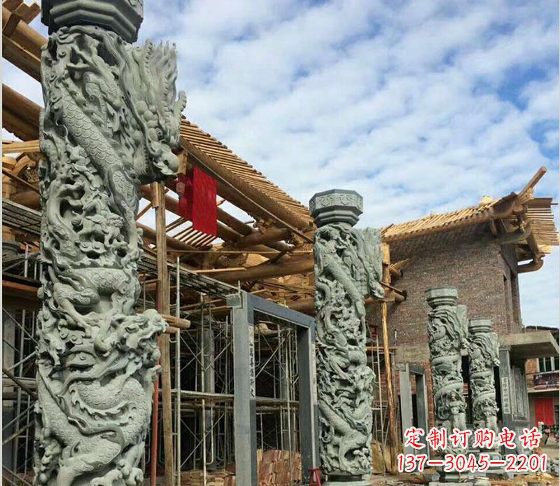 河南广场盘龙柱大理石柱子石雕
