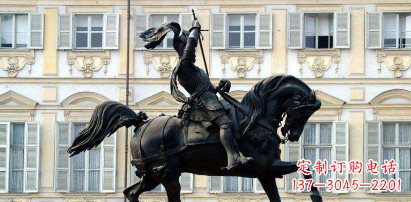 河南中领雕塑-大型罗马士兵骑马铜雕