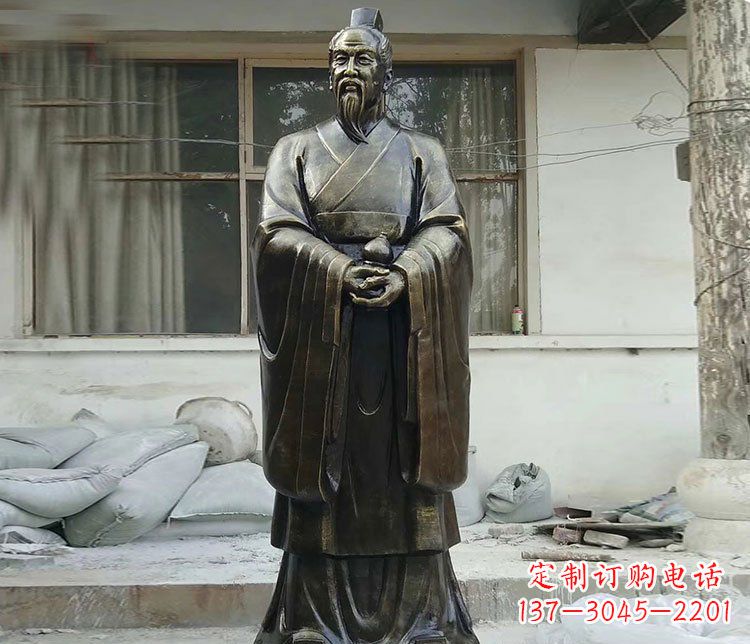 河南广场铜雕扁鹊人物雕塑