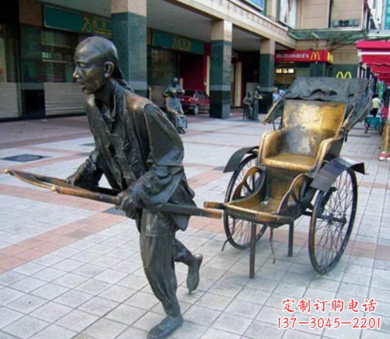 河南黄包车雕塑,艺术品级的装饰