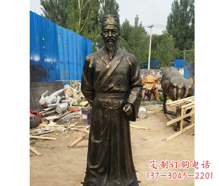 河南领雕塑定制广场铜雕刘备人物雕塑