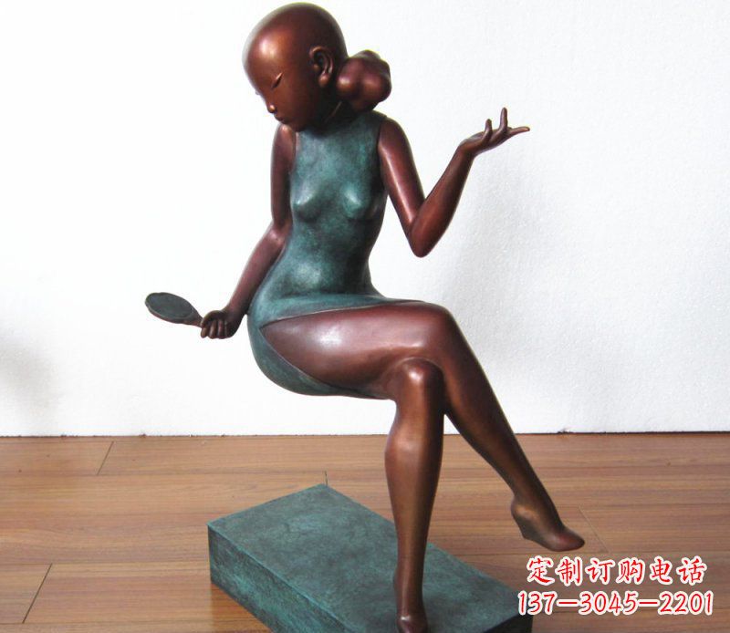 河南高雅美女铜雕,展现优雅唯美