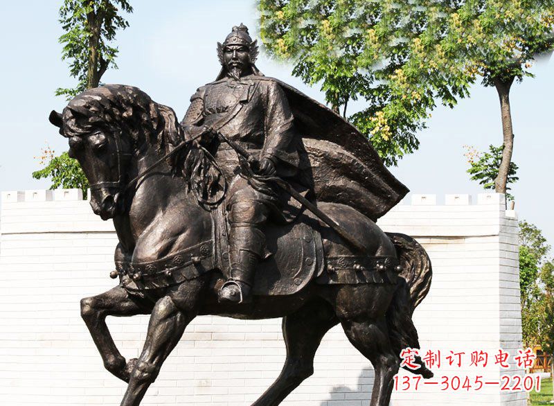 河南广场铜雕骑马战士人物雕塑
