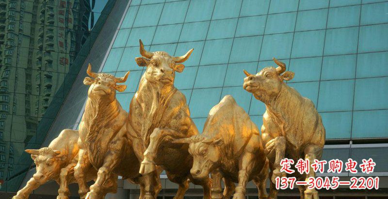 河南广场五牛铜雕