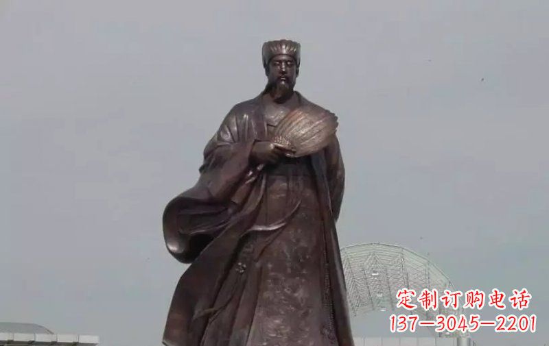 河南广场诸葛亮古代名人铜雕