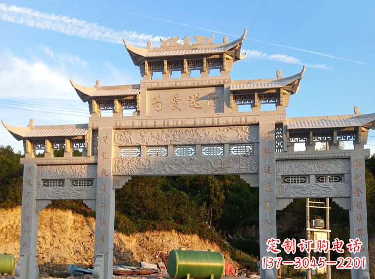 河南海北石雕牌坊——高品质定制雕塑