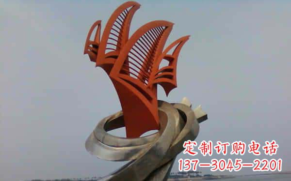 河南定制不锈钢帆船雕塑