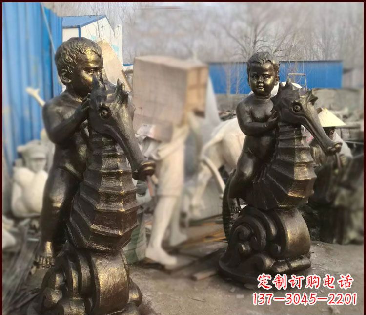 河南海马公园铜马雕塑-专业定制,艺术精致
