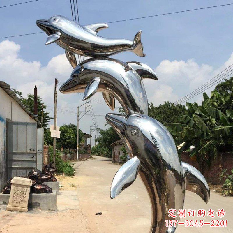 河南海豚不锈钢雕塑,让你的空间充满自然之美