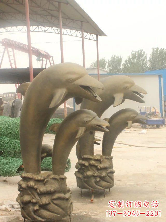河南海豚之美,艺术铸就——铜质海豚雕塑