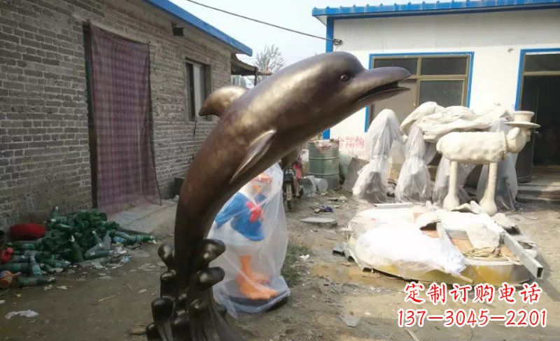 河南海豚动物铜雕