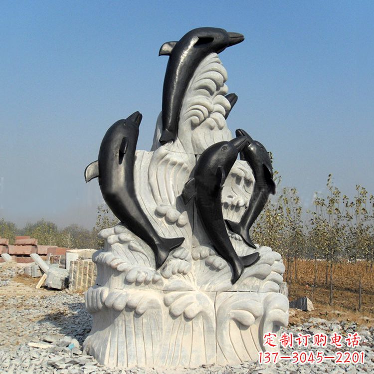 河南中领雕塑公司推出一款新的艺术品——海豚石…