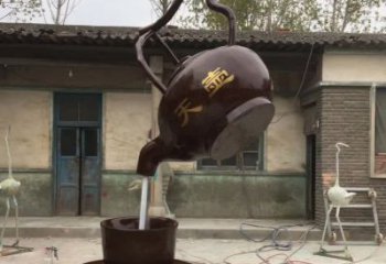 河南茶壶精美铜雕，为您打造经典景观雕塑