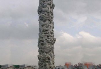 河南精美仿古盘龙柱石雕