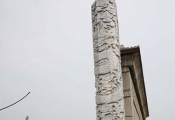河南精美艺术品，象征霸气，盘龙柱石雕