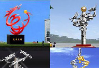 河南中领雕塑：传递意义的龙凤呈祥不锈钢雕塑