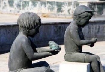 河南儿童景观铜雕，携带童趣的青蛙