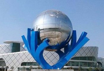 河南中领雕塑打造把地球握在手中精致不锈钢抽象雕塑