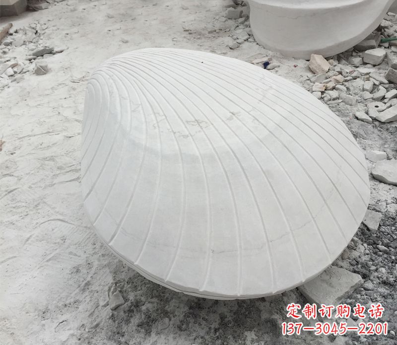 河南用贝壳雕刻出美丽的汉白玉雕塑