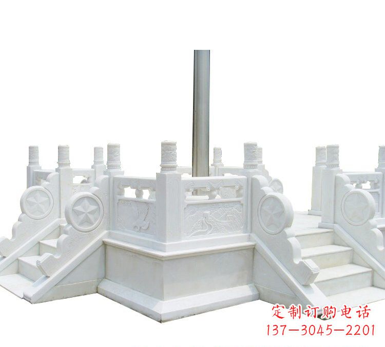 河南汉白玉部队升旗台雕塑