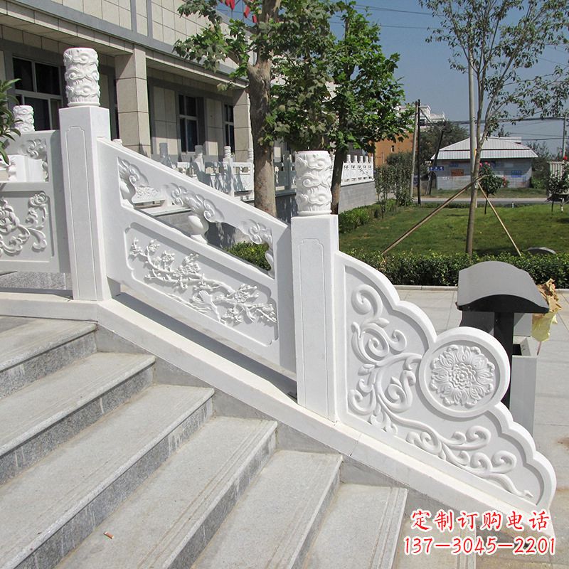 河南精美定制,汉白玉大理石栏板雕塑