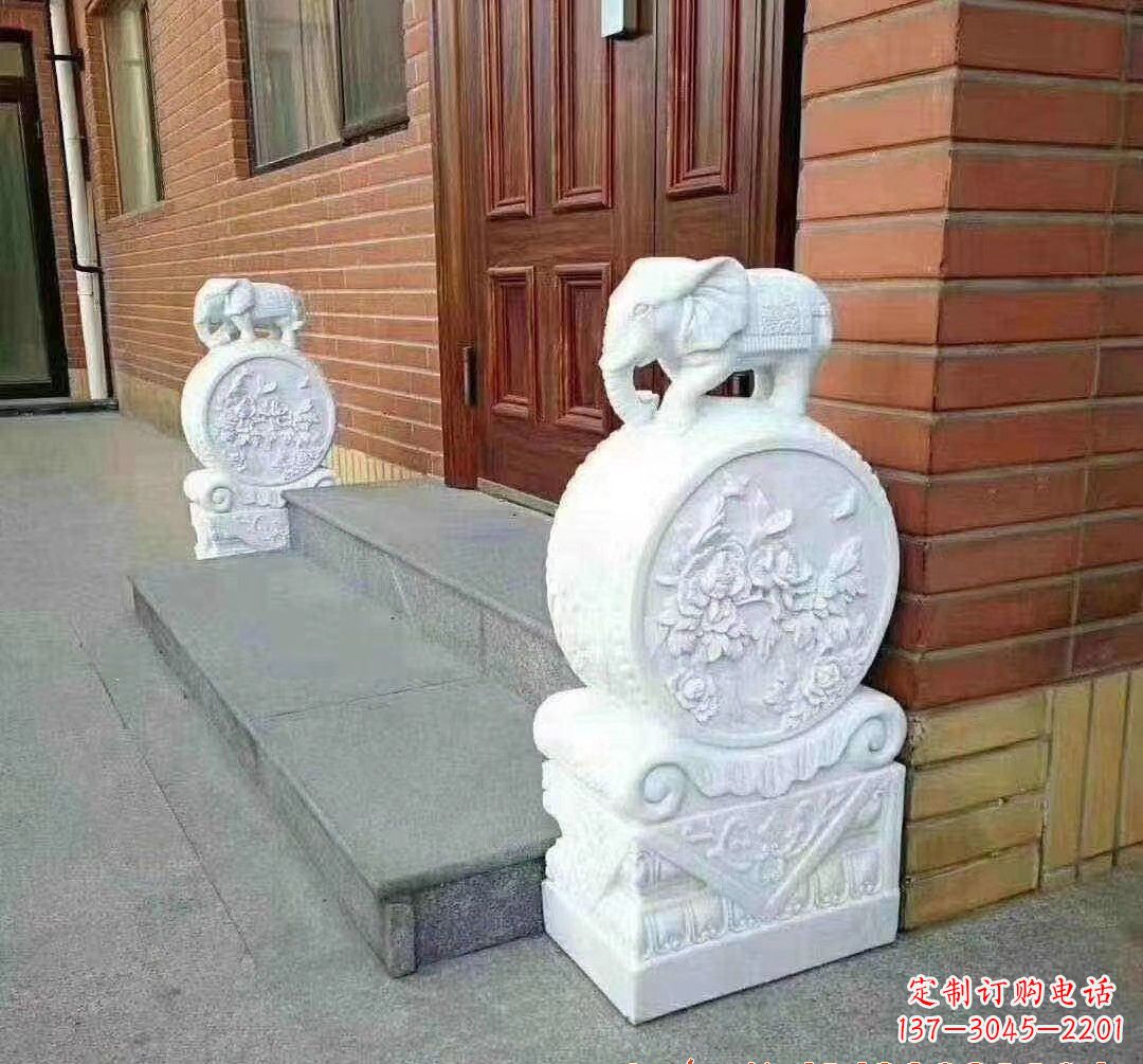 河南汉白玉大象雕塑,令家庭美景更加完美