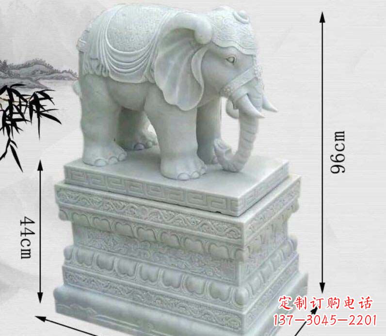 河南汉白玉大象门口镇宅石雕