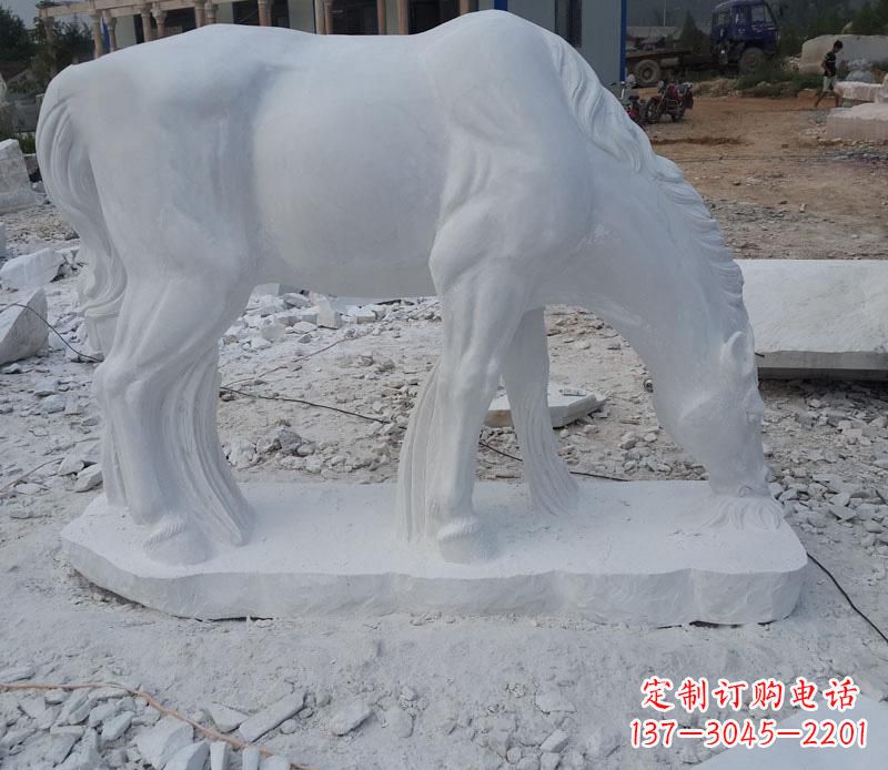 河南汉白玉动物马