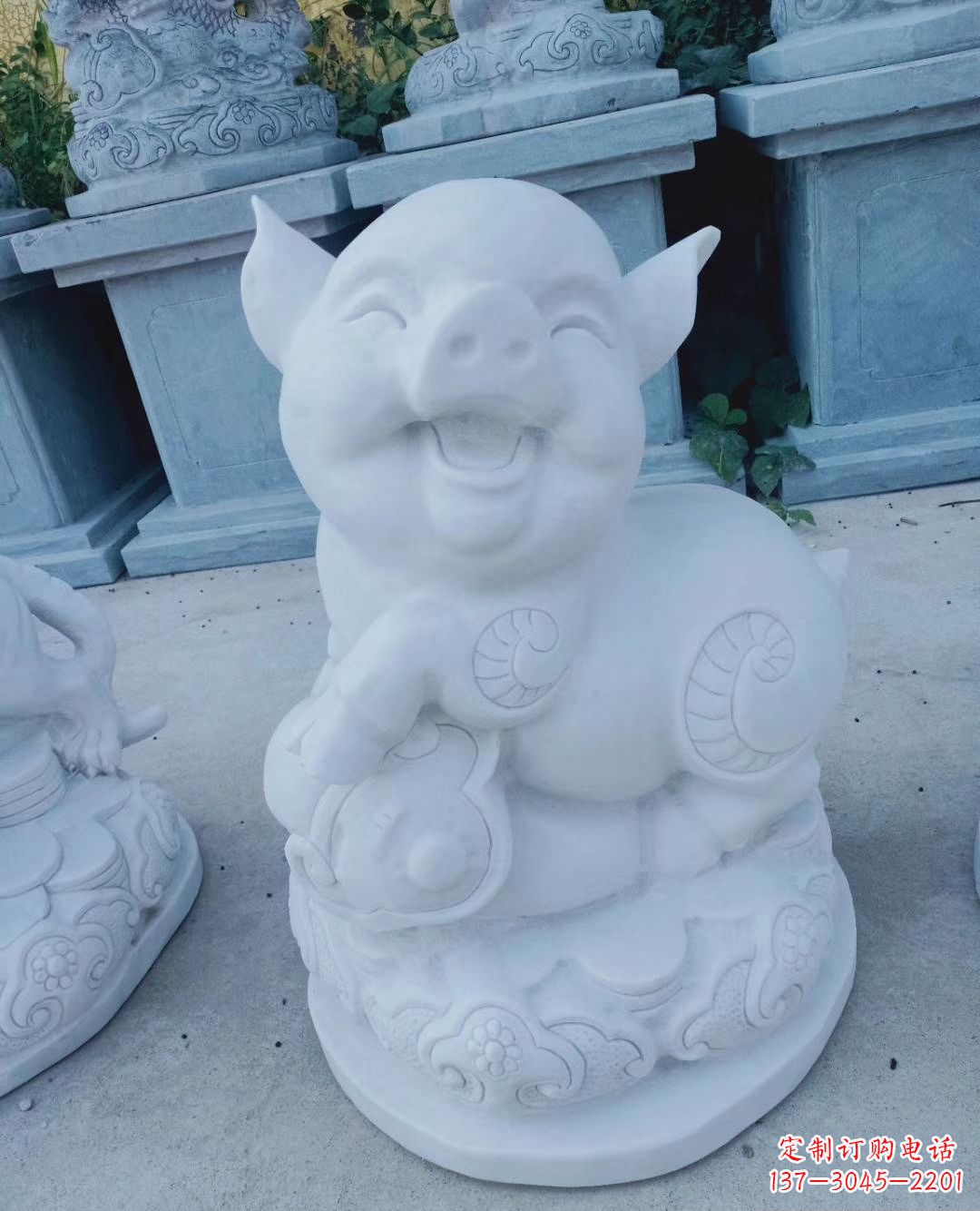 河南领雕塑--汉白玉公园动物十二生肖石雕