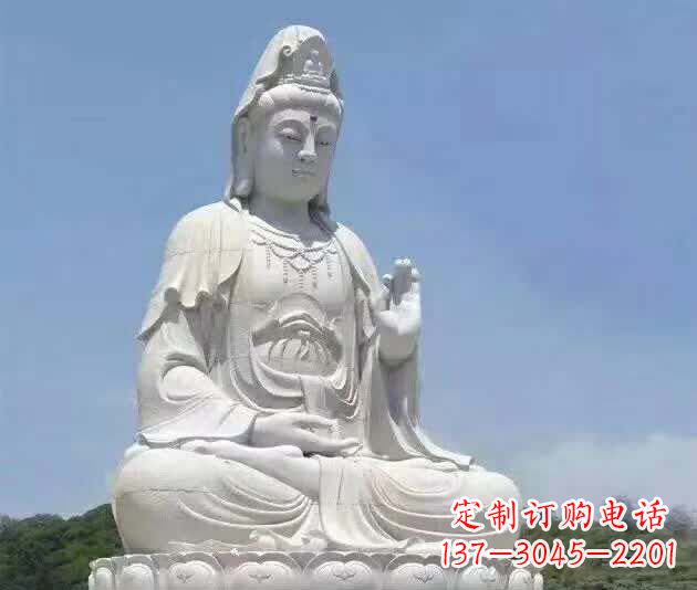 河南精致汉白玉观音雕塑