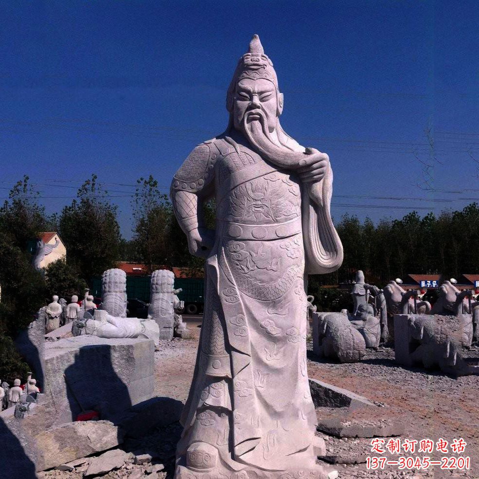 河南中领雕塑-精致关羽石雕塑