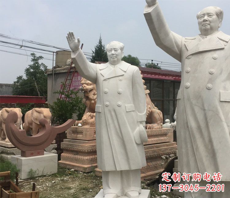 河南雕刻伟人的光辉历史——汉白玉挥手的毛主席广场伟人石雕