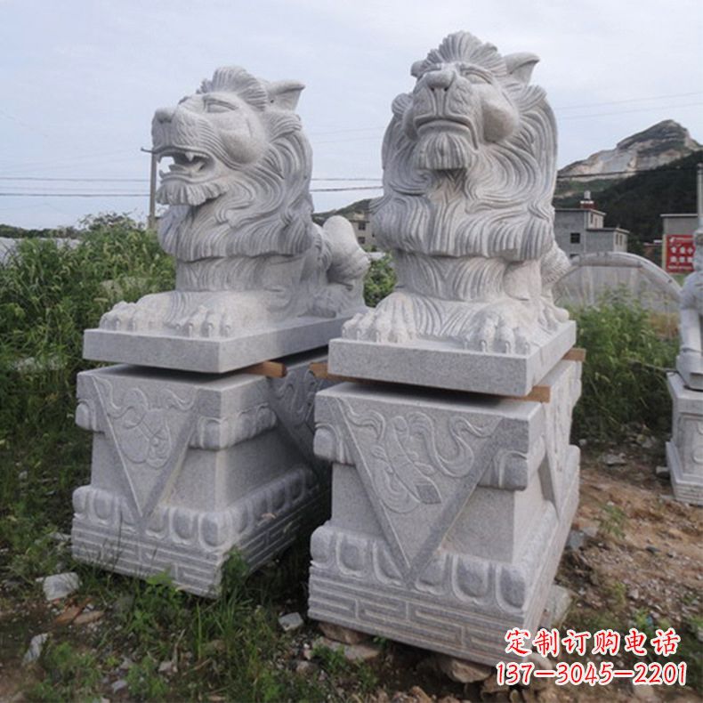 河南汉白玉汇丰狮子石雕