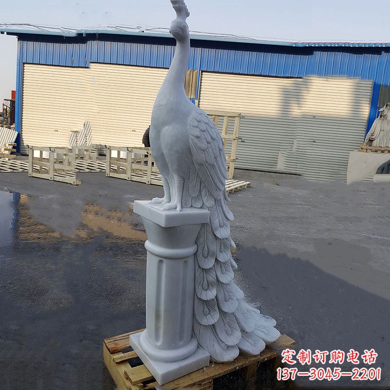 河南汉白玉孔雀雕塑,传承艺术精髓