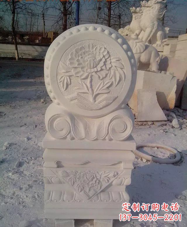 河南汉白玉门墩雕塑是一种特殊的雕塑艺术品,雕…