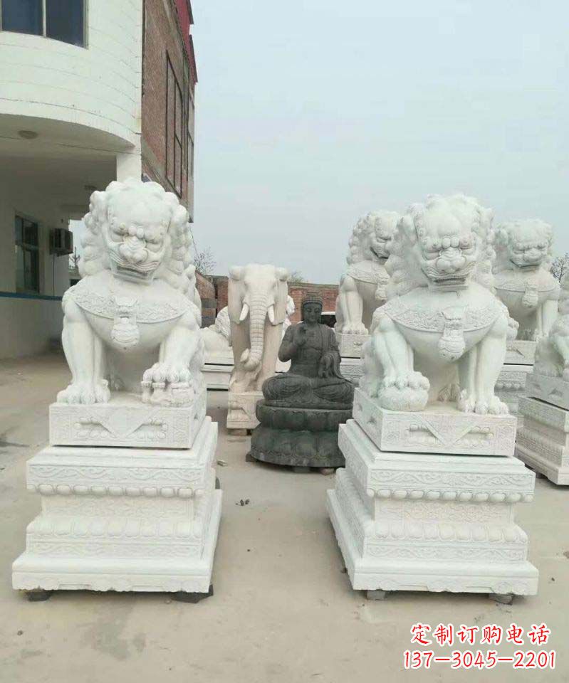 河南精美狮子雕塑,复古典雅高贵