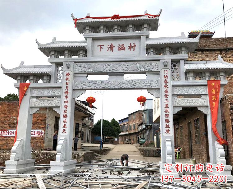 河南汉白玉牌坊石雕