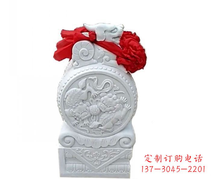 河南中领雕塑的精美玉石门墩雕塑是一个经过精心…