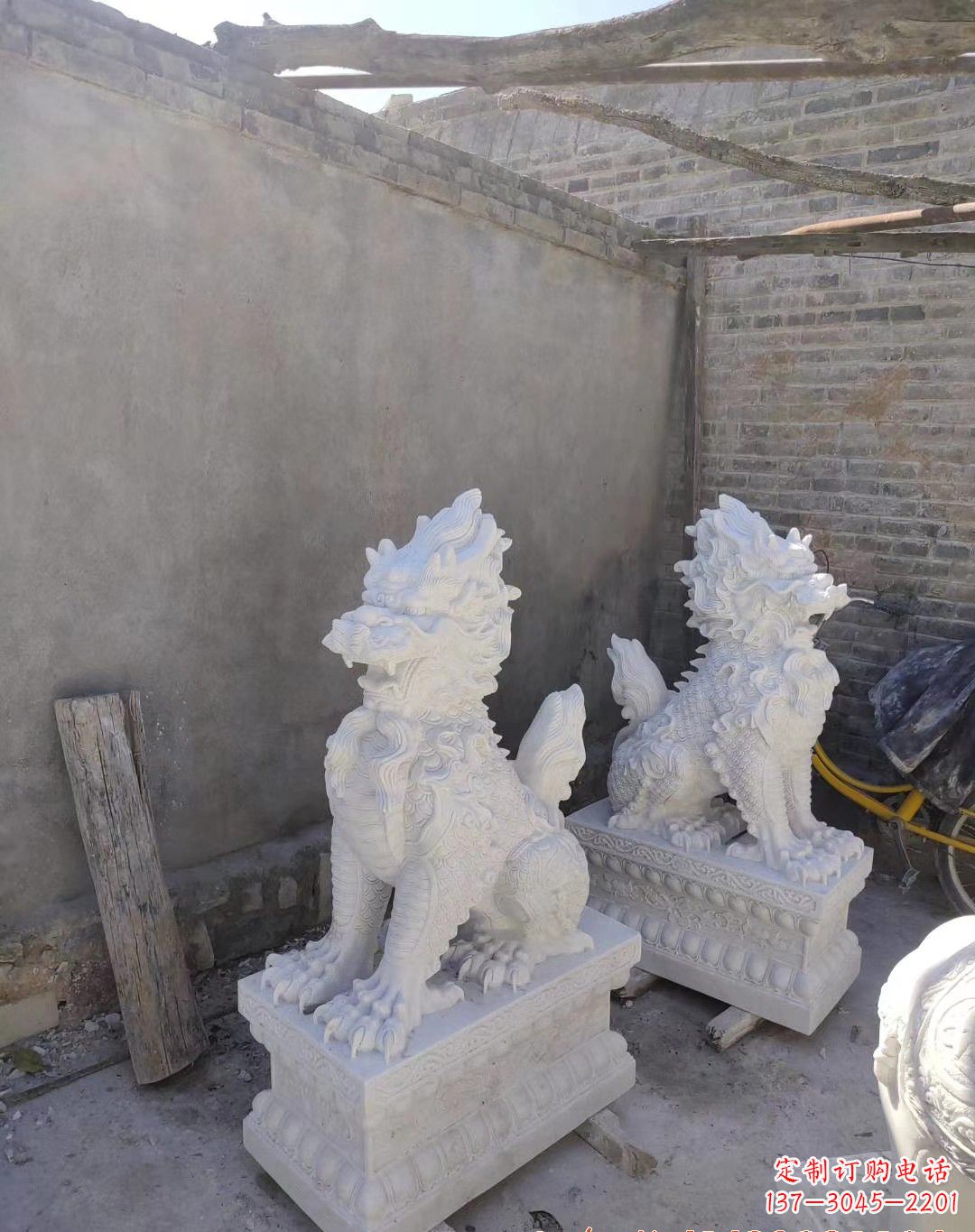 河南汉白玉麒麟雕塑