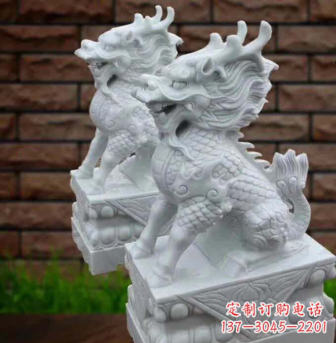 河南中领雕塑推出的汉白玉麒麟雕塑,精美的外形…