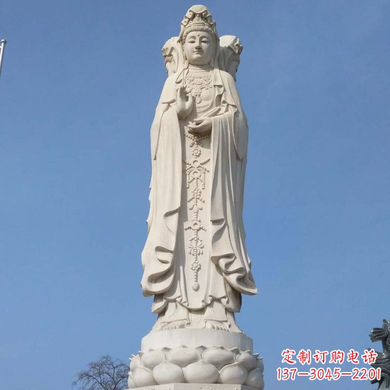 河南中领雕塑|汉白玉观音石雕佛像