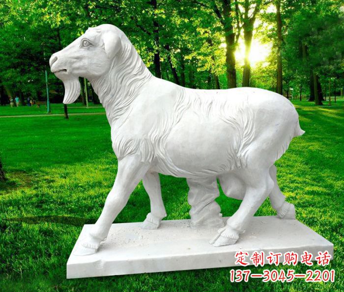 河南中领雕塑:精美山羊石雕