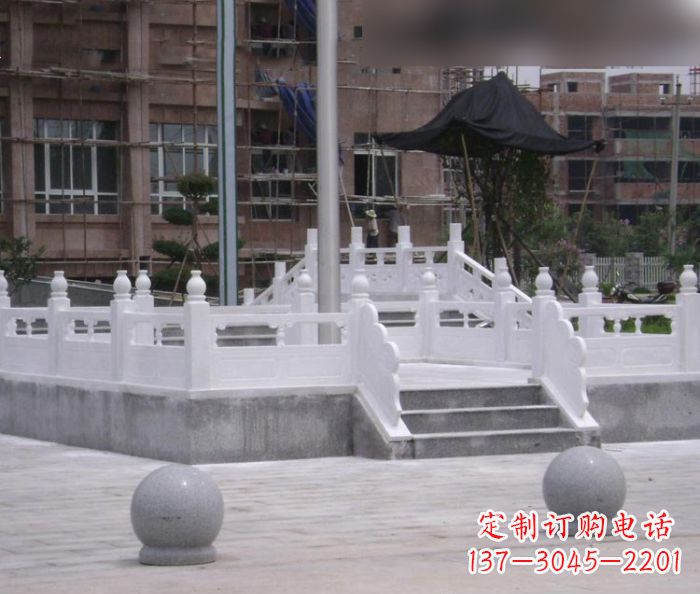 河南汉白玉升旗台校园石雕