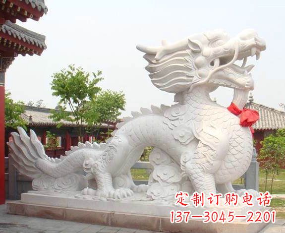 河南汉白玉生肖龙雕,精致传承岁月之美