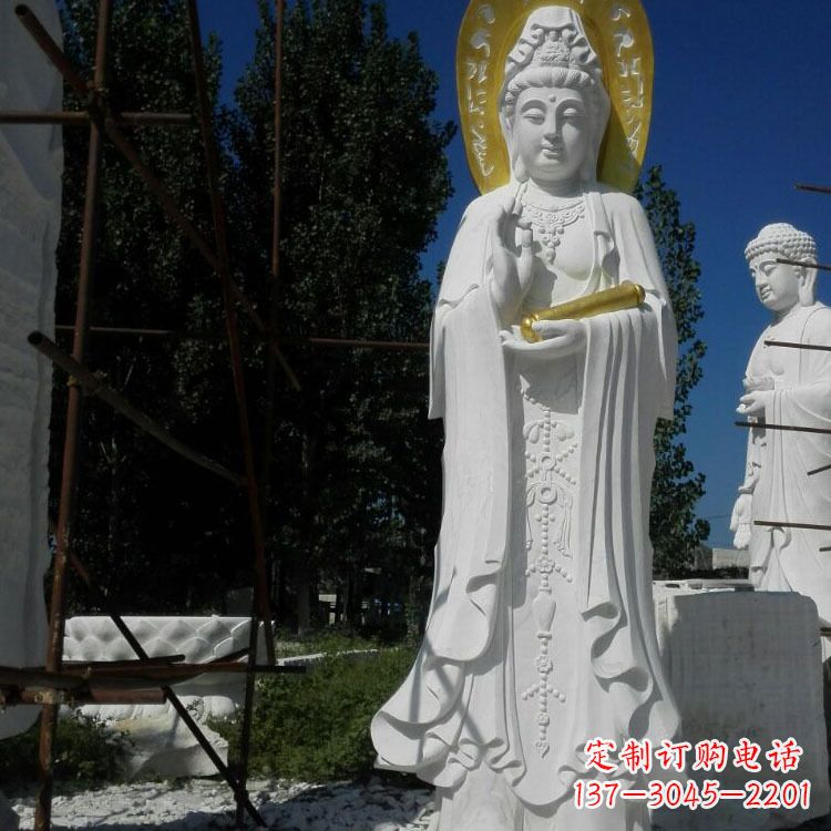 河南汉白玉石雕佛像石头观音