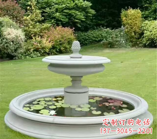 河南汉白玉双层喷泉雕塑