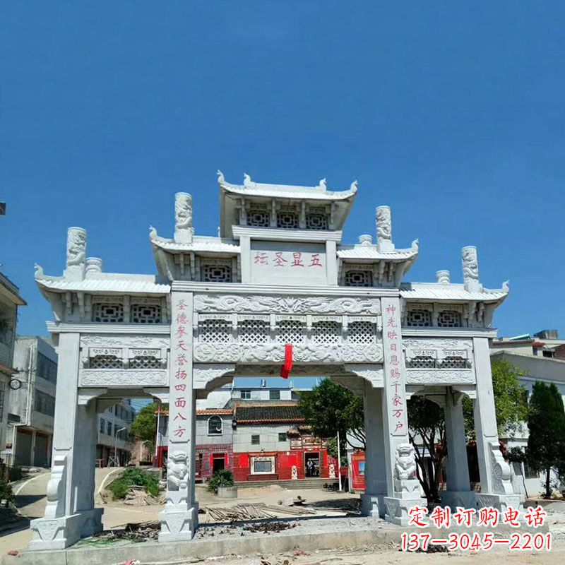 河南全新定制石牌坊雕塑,为您的寺院注入历史文脉