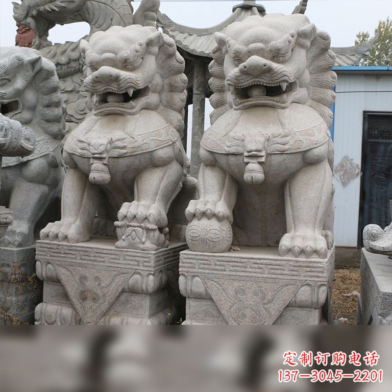 河南精美雕刻,汉白玉天安门石狮子