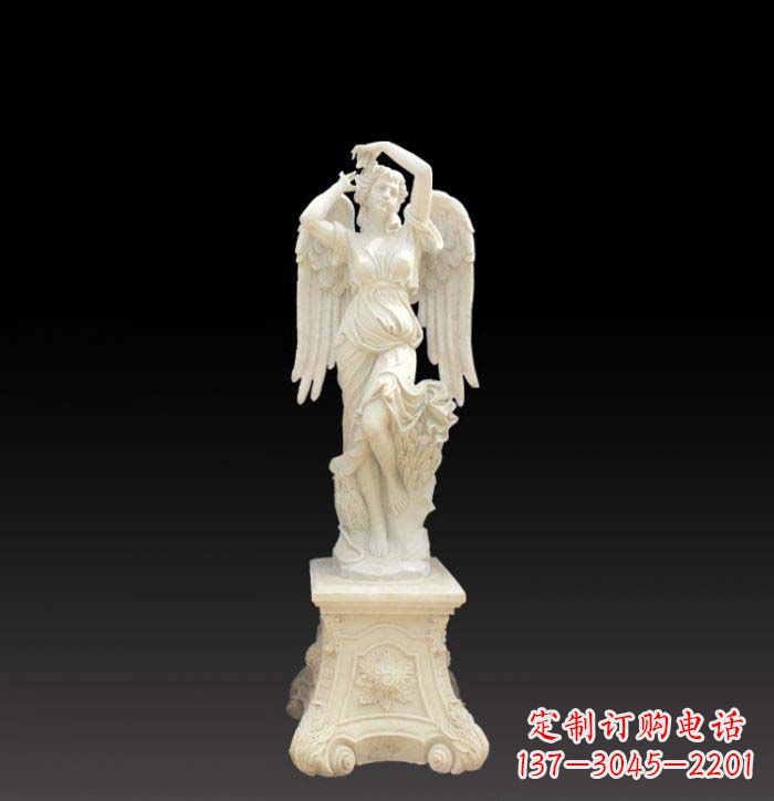 河南汉白玉西方天使人物摆件石雕