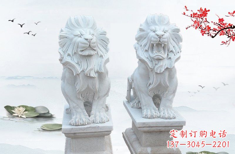河南汉白玉西洋狮子